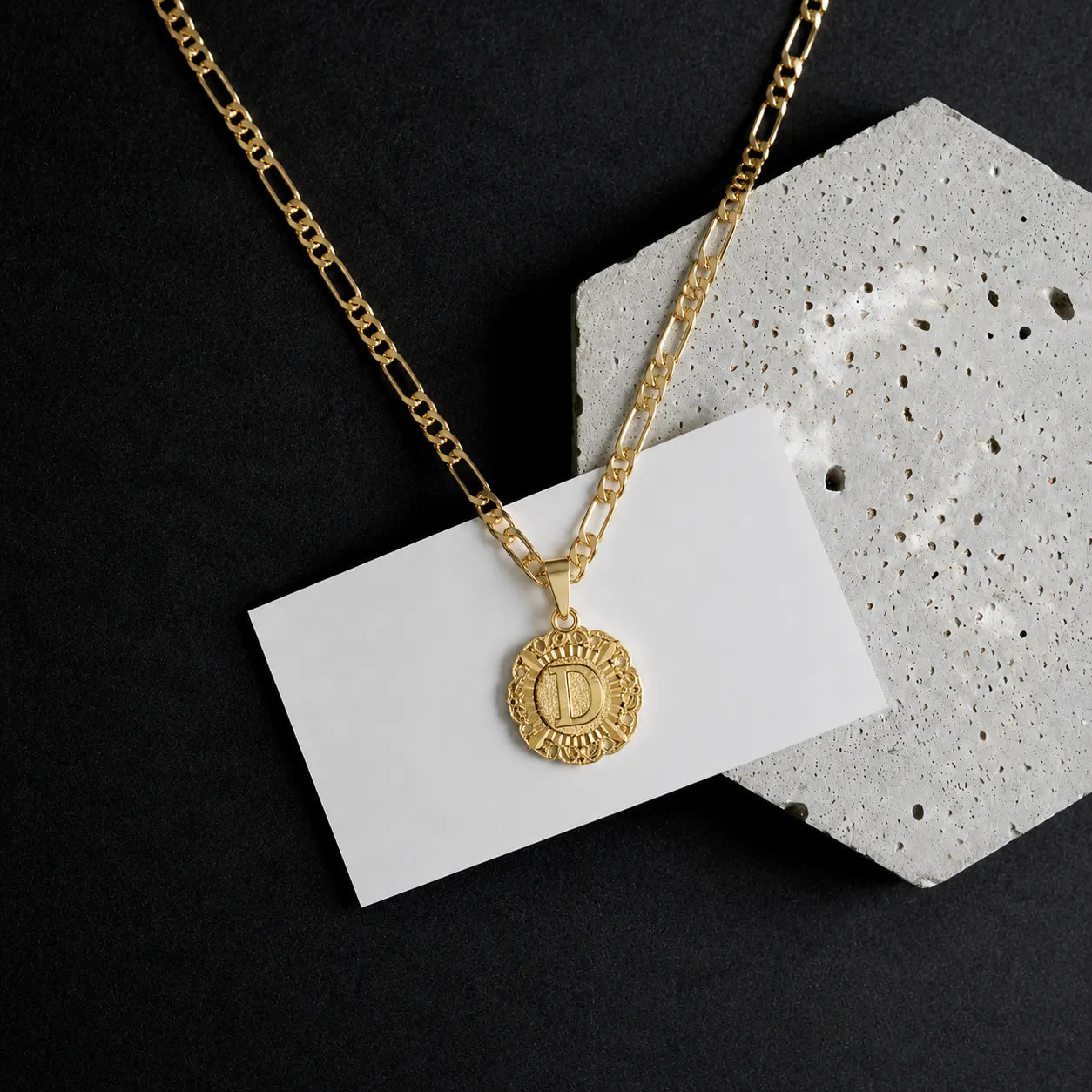 Round Initial Pendant Necklace