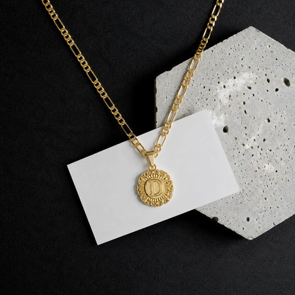 Round Initial Pendant Necklace
