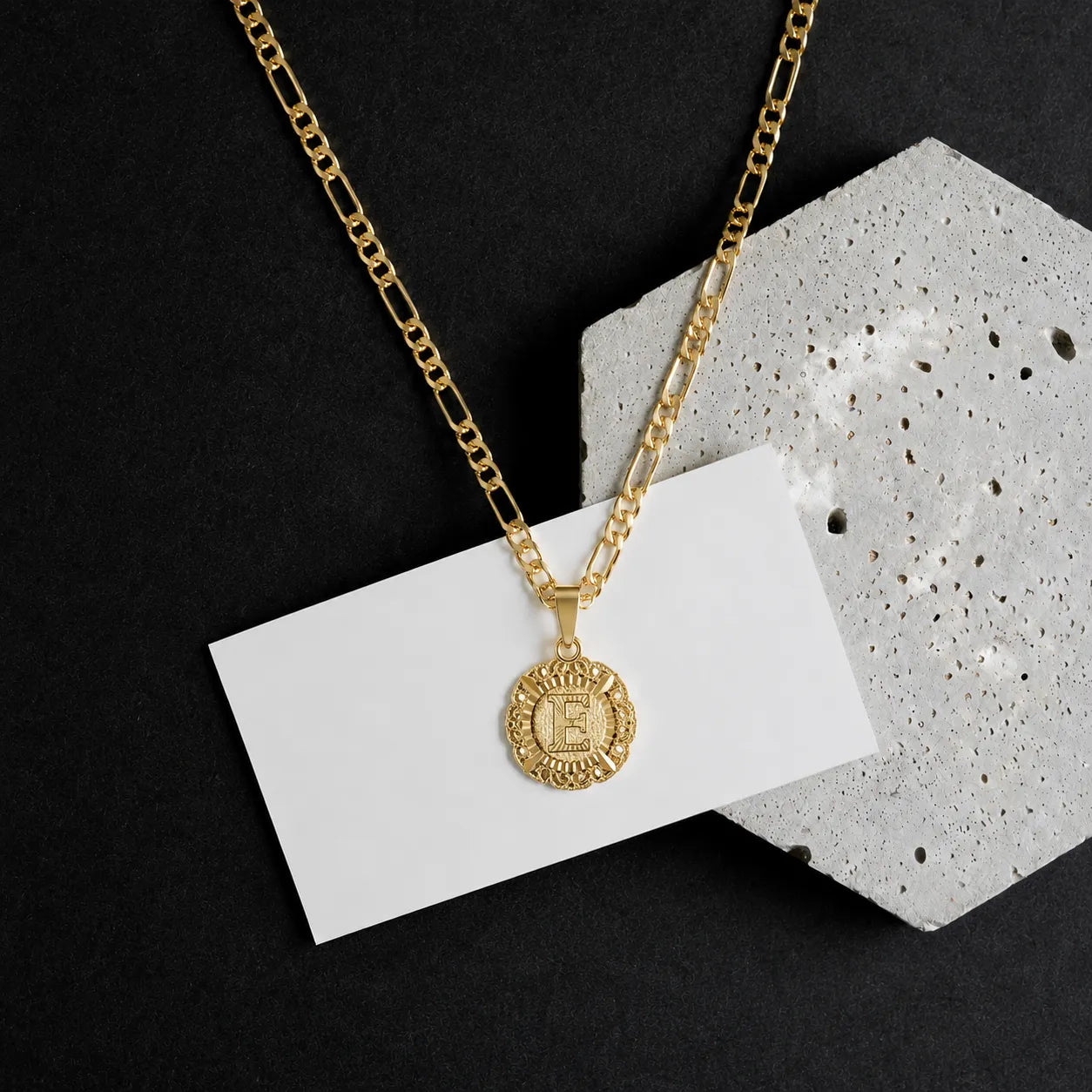 Round Initial Pendant Necklace