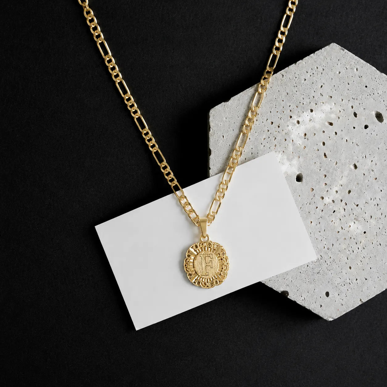 Round Initial Pendant Necklace
