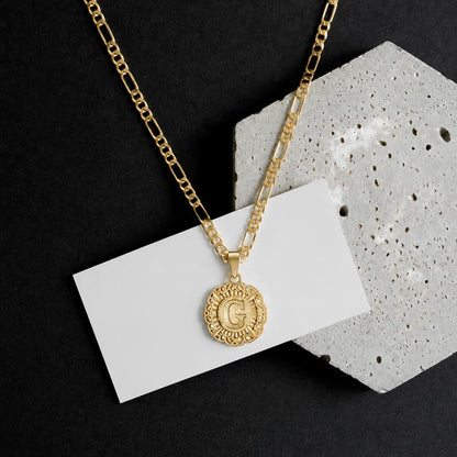Round Initial Pendant Necklace