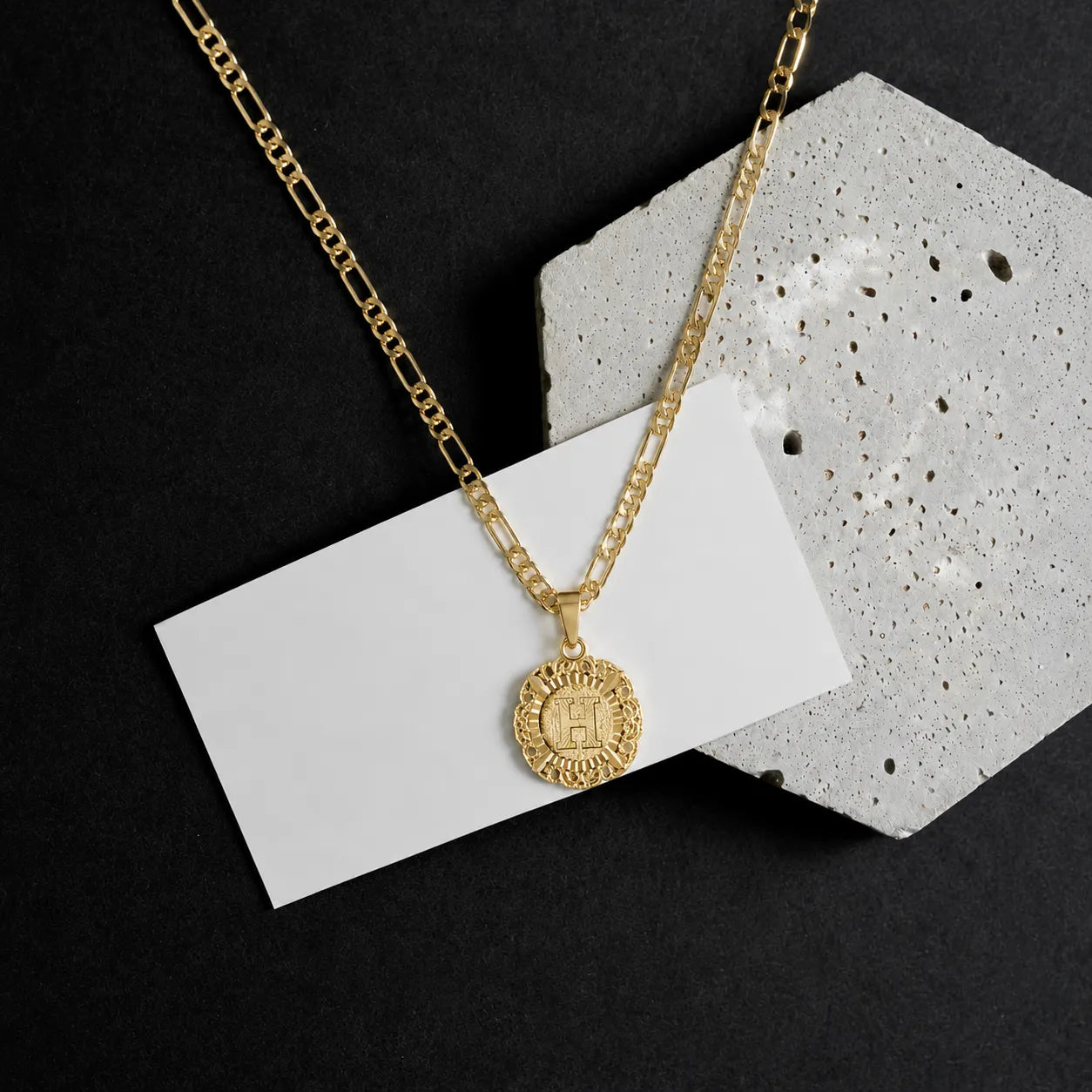 Round Initial Pendant Necklace