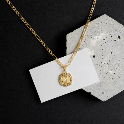 Round Initial Pendant Necklace