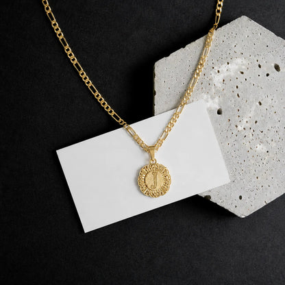 Round Initial Pendant Necklace