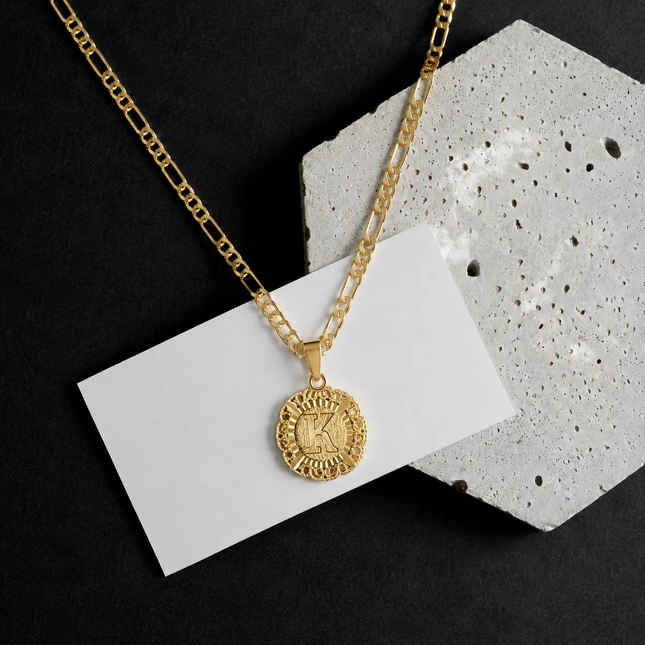Round Initial Pendant Necklace