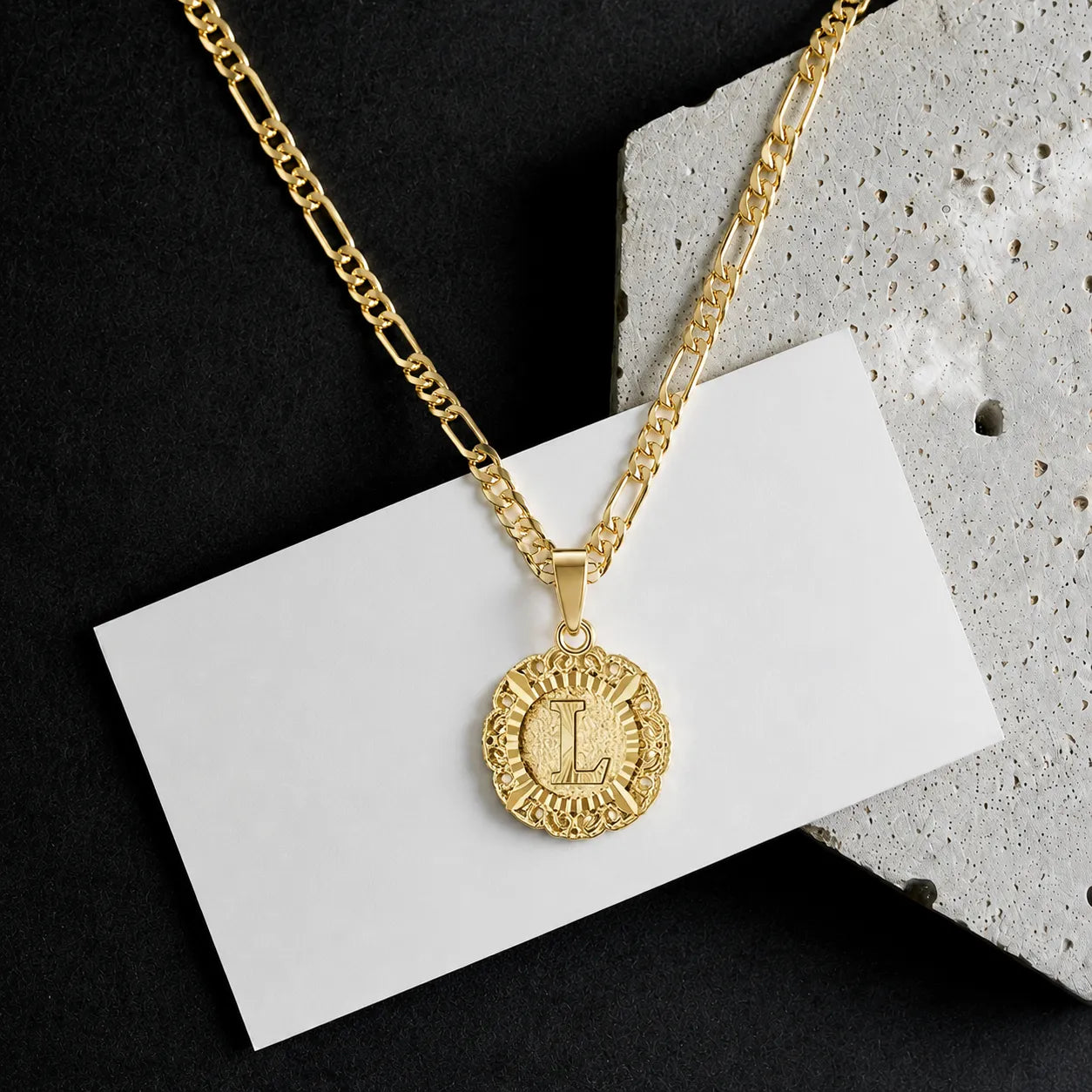 Round Initial Pendant Necklace
