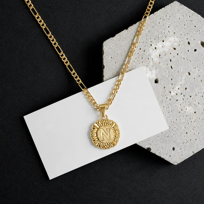 Round Initial Pendant Necklace