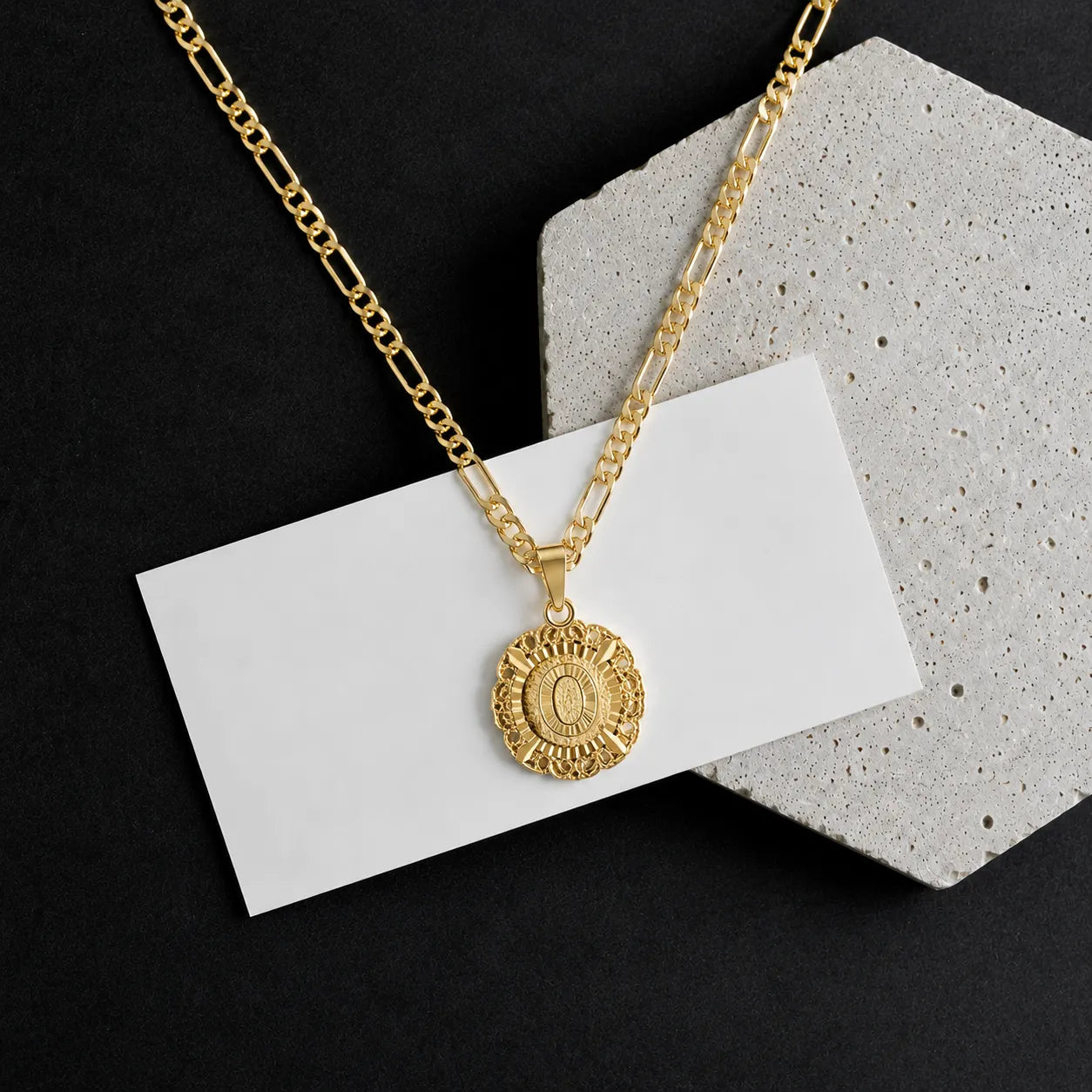Round Initial Pendant Necklace