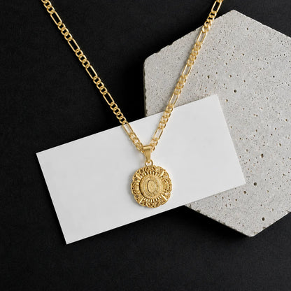Round Initial Pendant Necklace