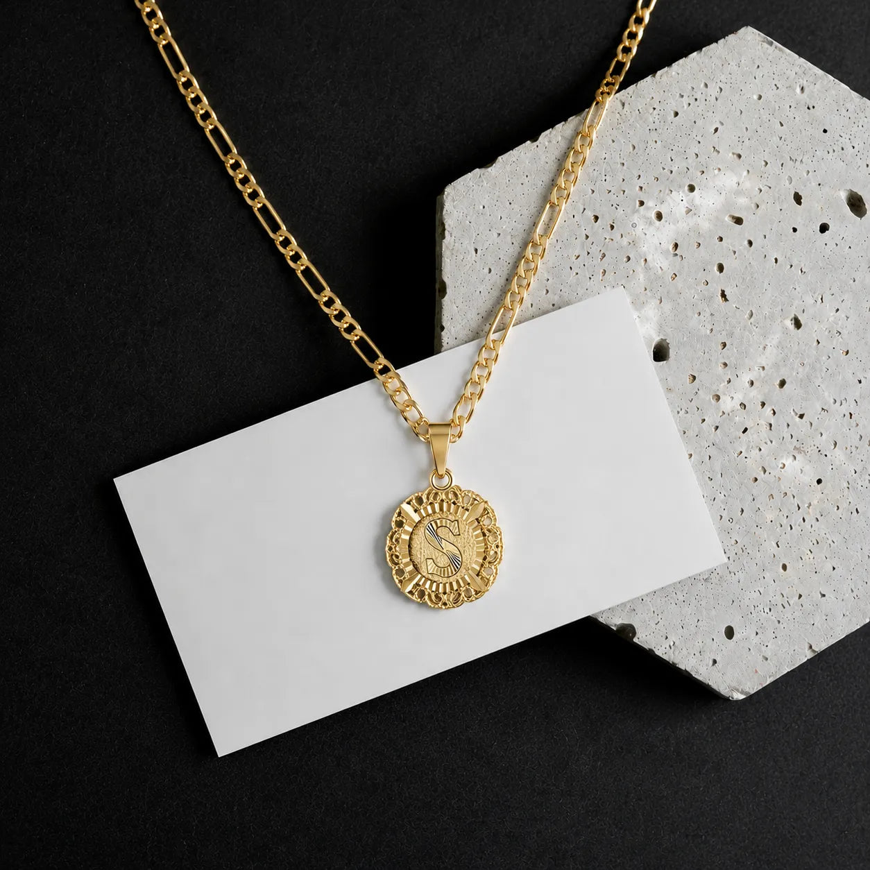 Round Initial Pendant Necklace