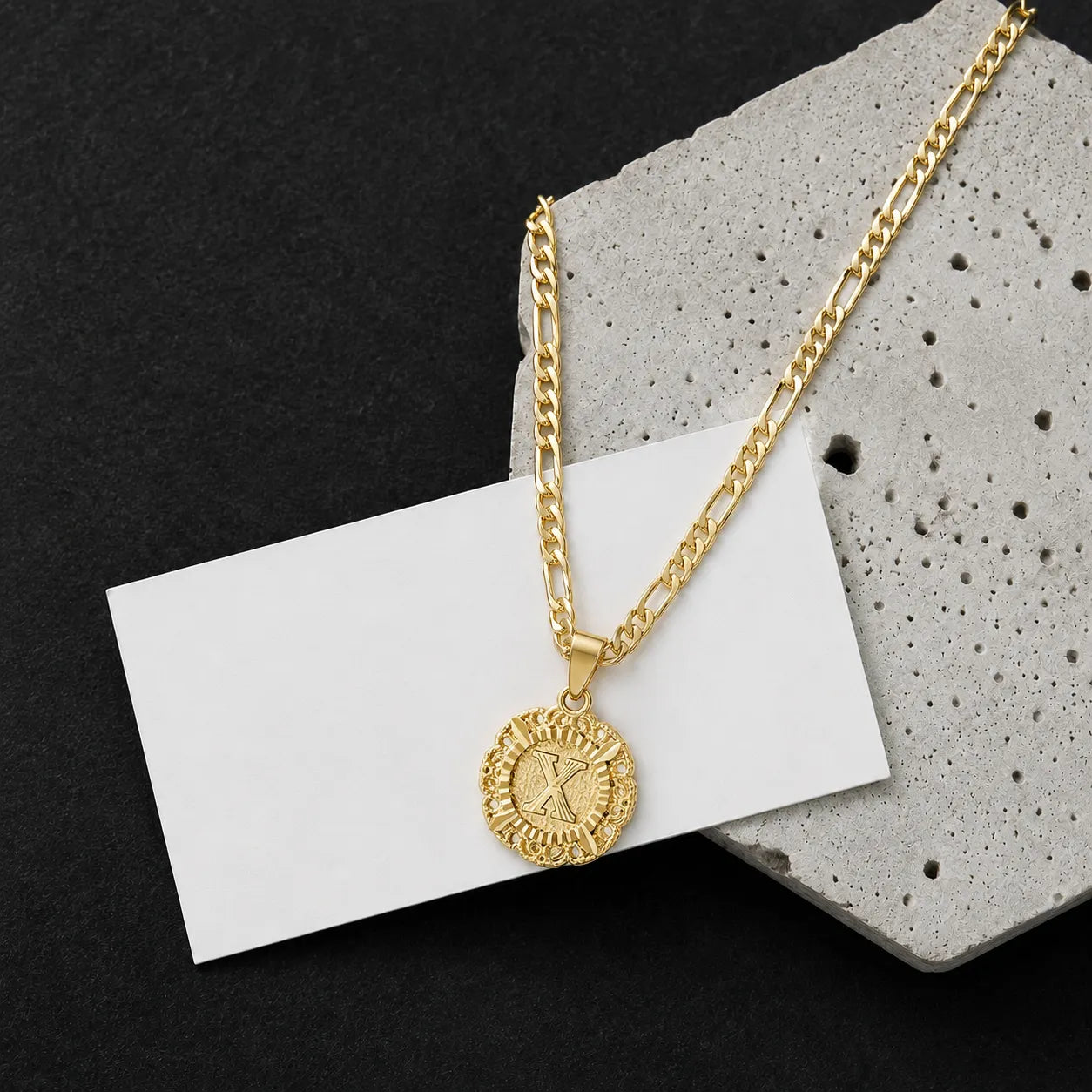 Round Initial Pendant Necklace
