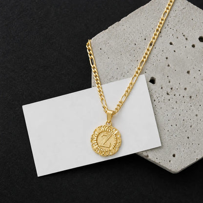 Round Initial Pendant Necklace