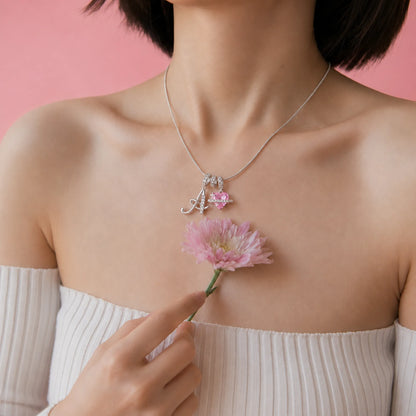 Colorful Heart Initial Necklace