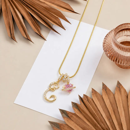 Colorful Heart Initial Necklace