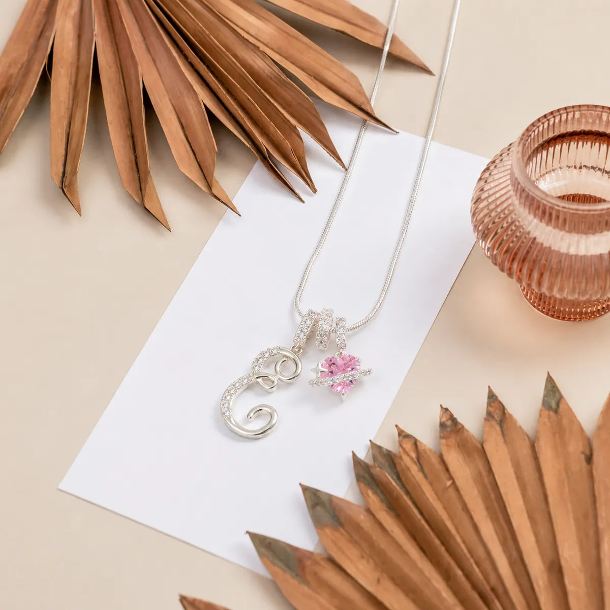 Colorful Heart Initial Necklace