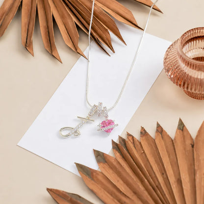 Colorful Heart Initial Necklace