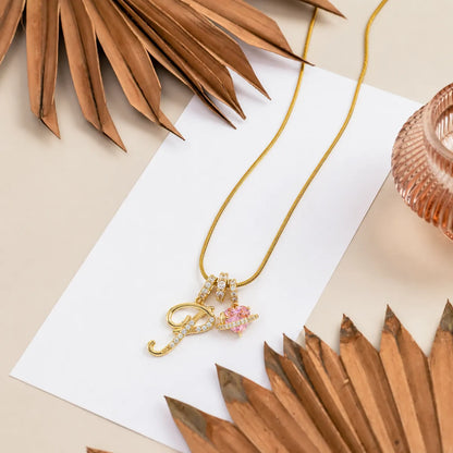 Colorful Heart Initial Necklace