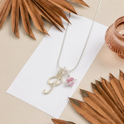 Colorful Heart Initial Necklace