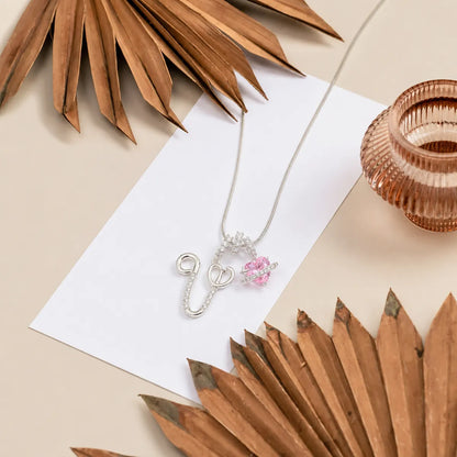 Colorful Heart Initial Necklace