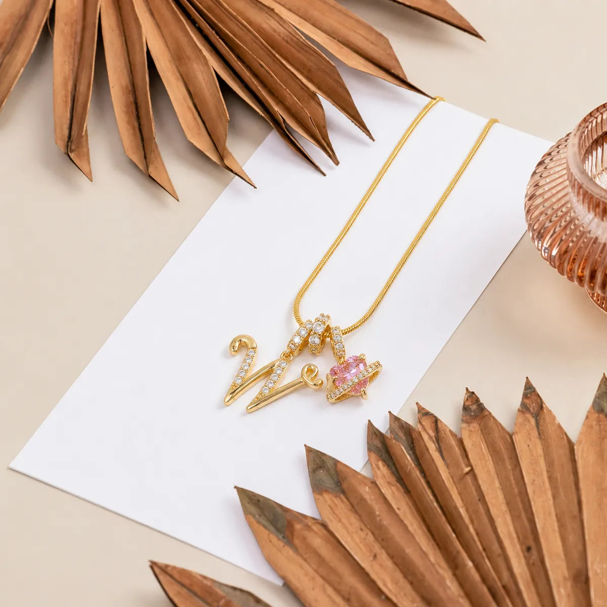 Colorful Heart Initial Necklace