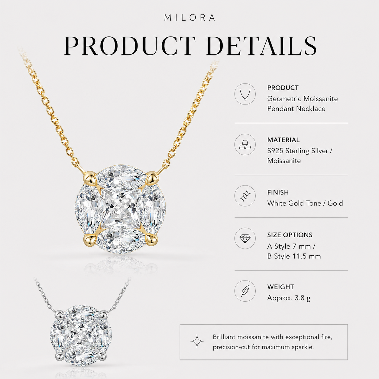 Timeless Moissanite Pendant Necklace