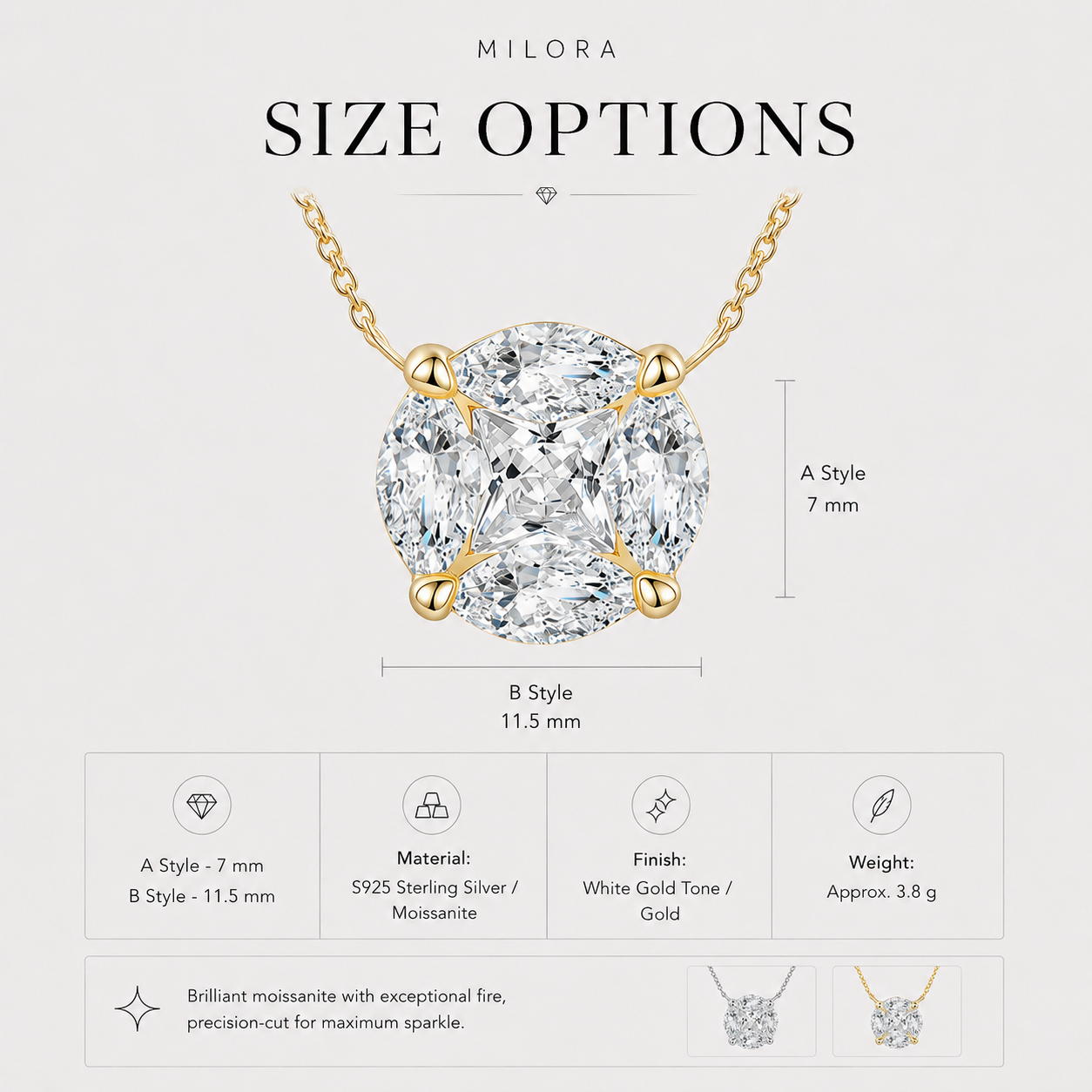 Timeless Moissanite Pendant Necklace