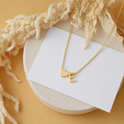 Personalized Heart Initial Necklace