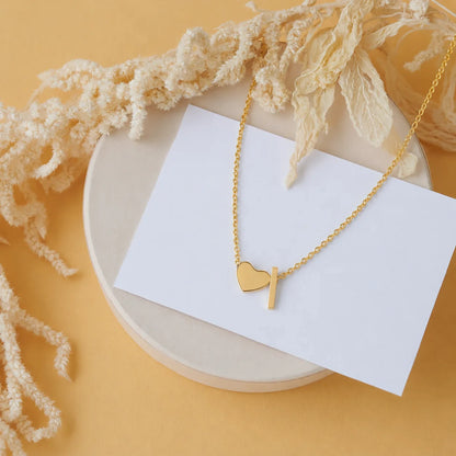 Personalized Heart Initial Necklace