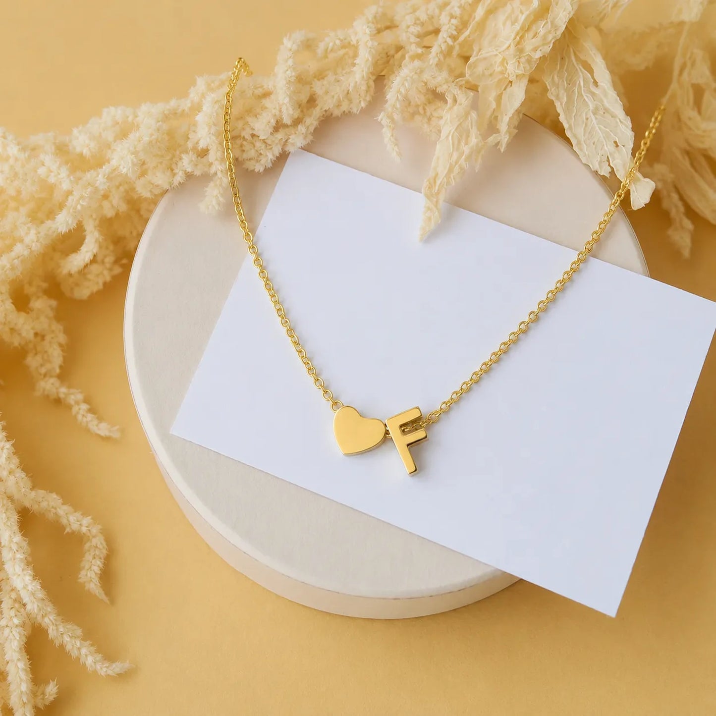 Personalized Heart Initial Necklace