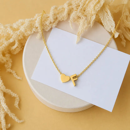Personalized Heart Initial Necklace