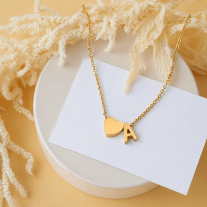 Personalized Heart Initial Necklace