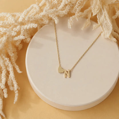 Personalized Heart Initial Necklace