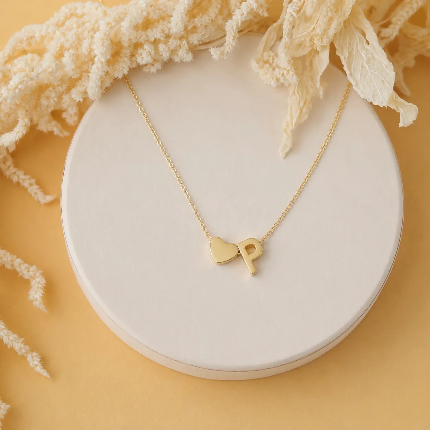 Personalized Heart Initial Necklace