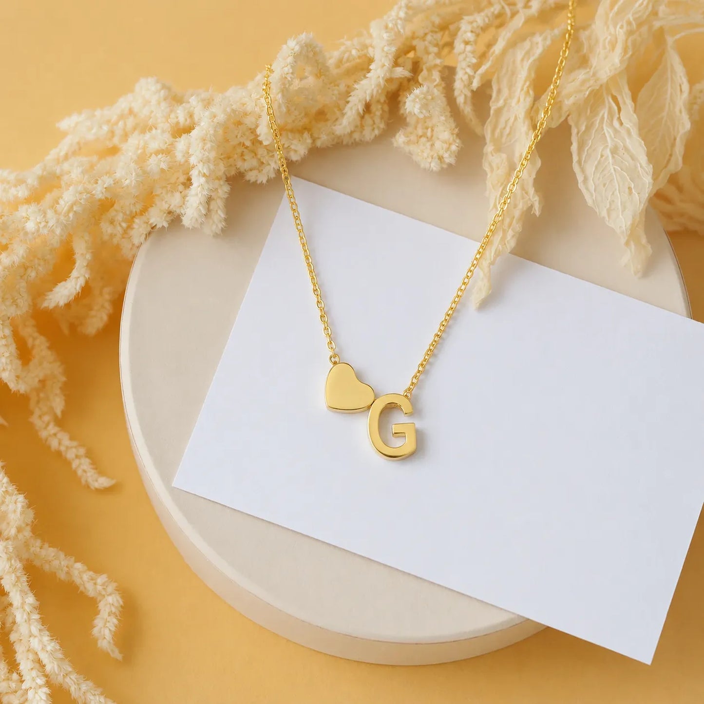 Personalized Heart Initial Necklace