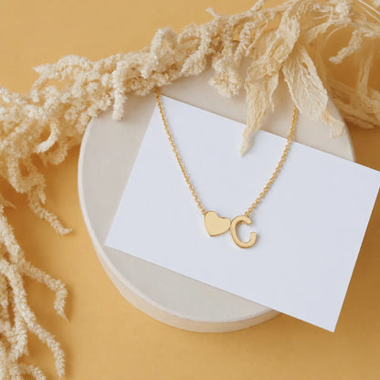 Personalized Heart Initial Necklace