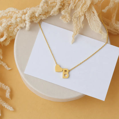 Personalized Heart Initial Necklace