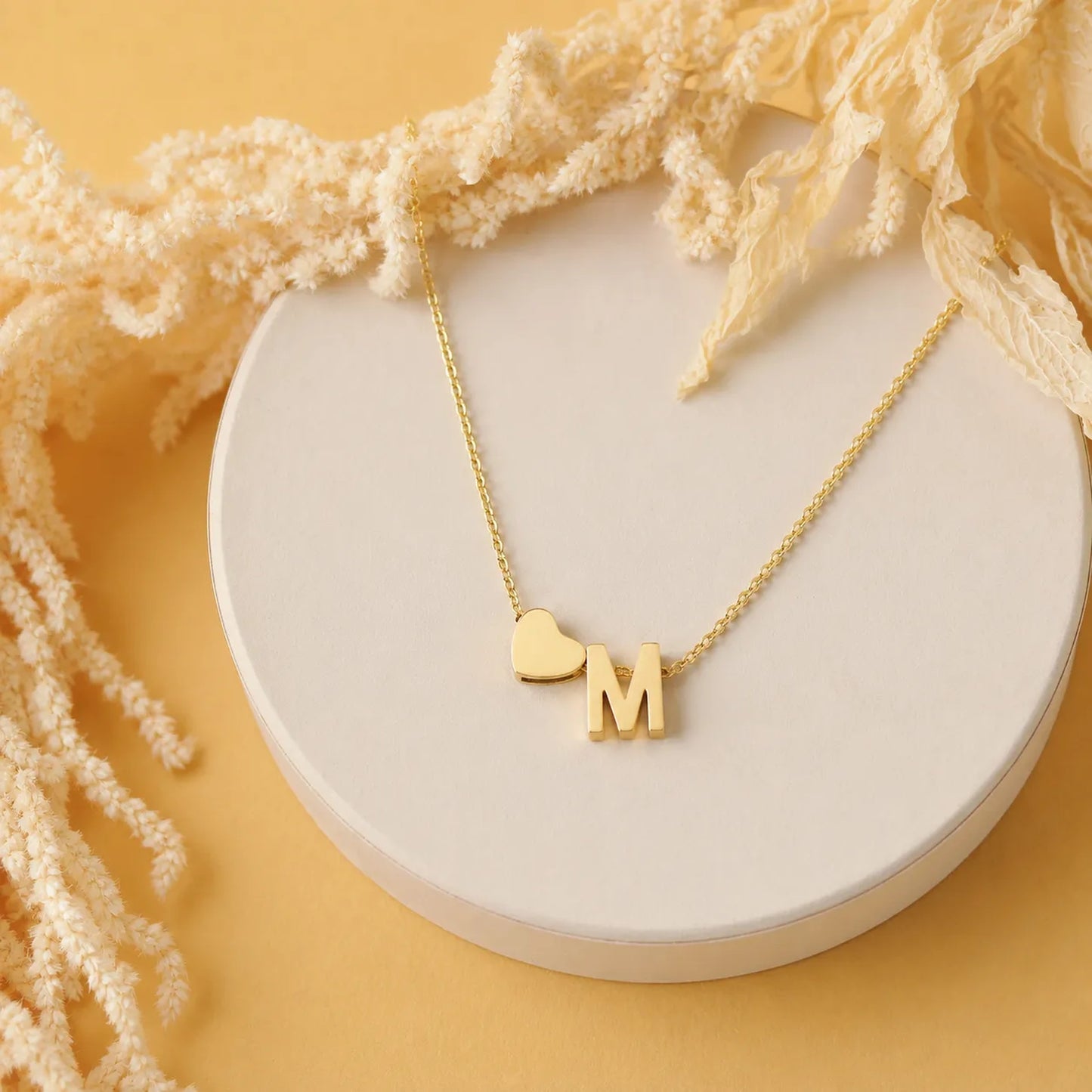 Personalized Heart Initial Necklace
