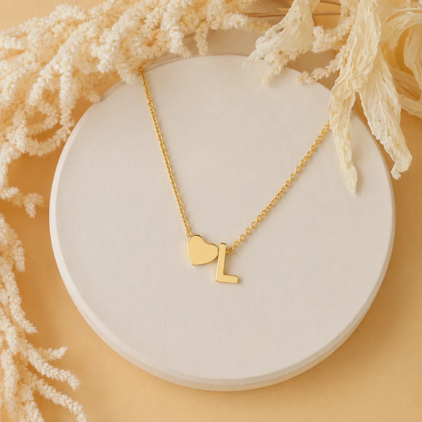 Personalized Heart Initial Necklace