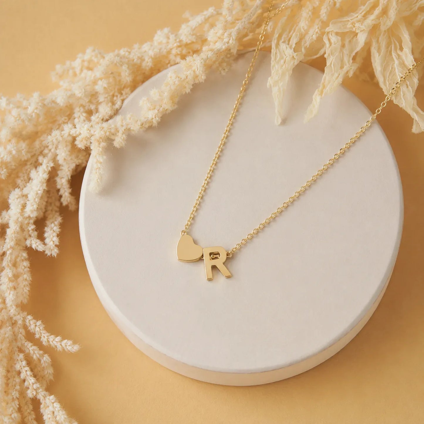 Personalized Heart Initial Necklace