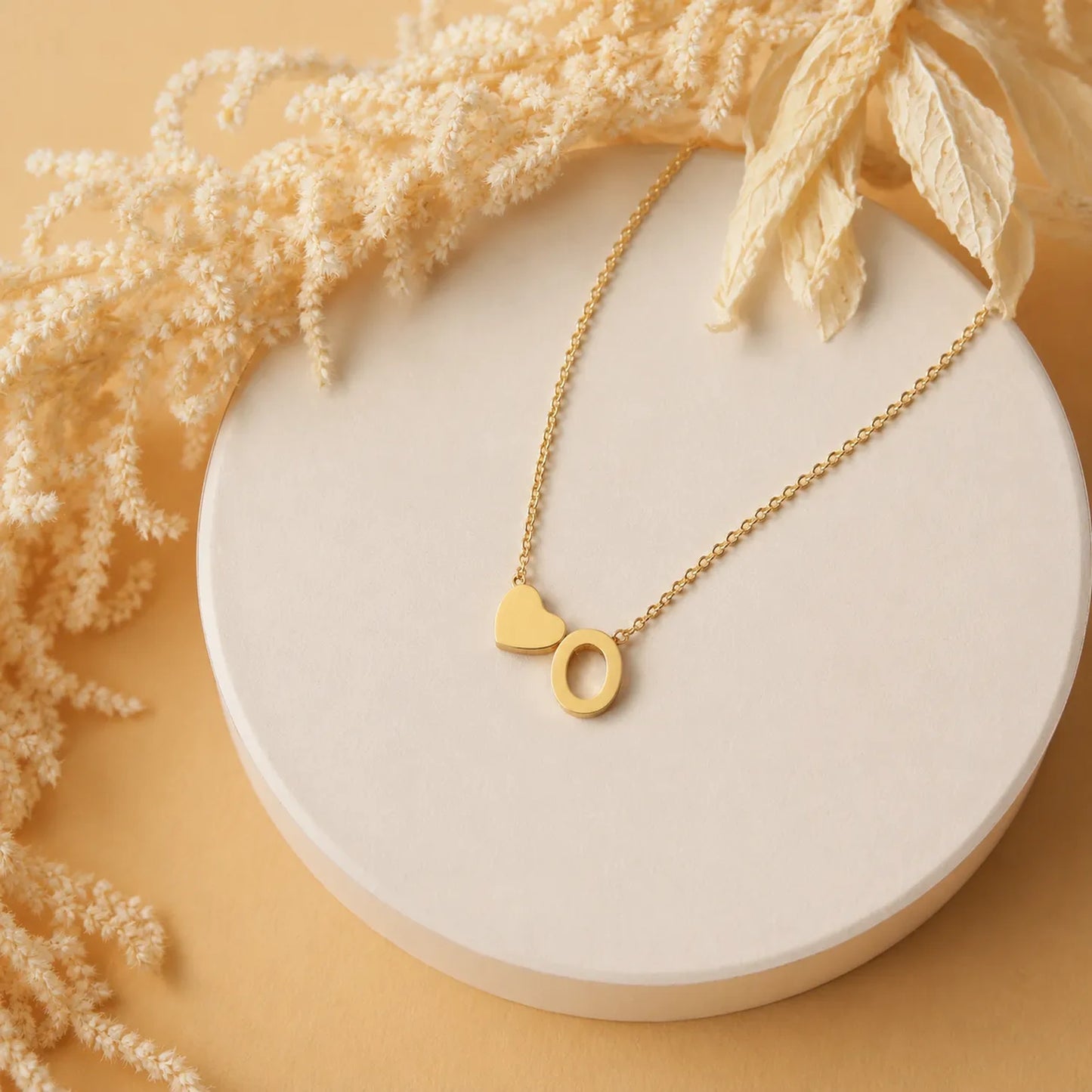 Personalized Heart Initial Necklace