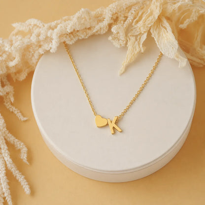 Personalized Heart Initial Necklace