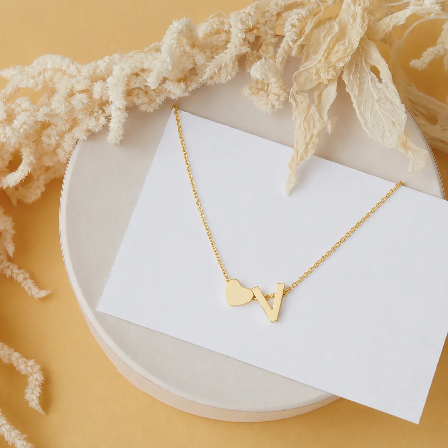 Personalized Heart Initial Necklace