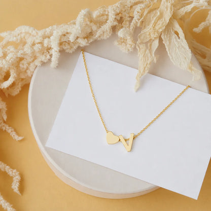 Personalized Heart Initial Necklace