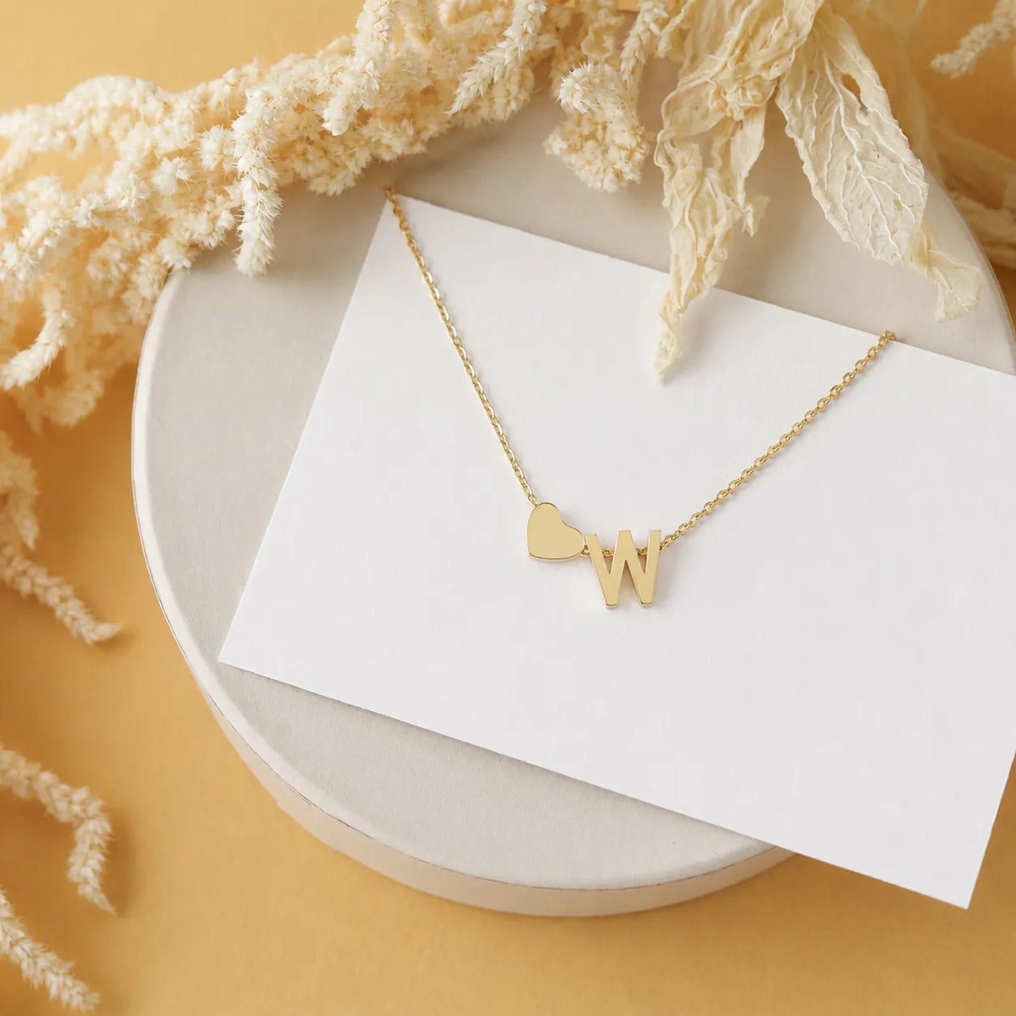 Personalized Heart Initial Necklace