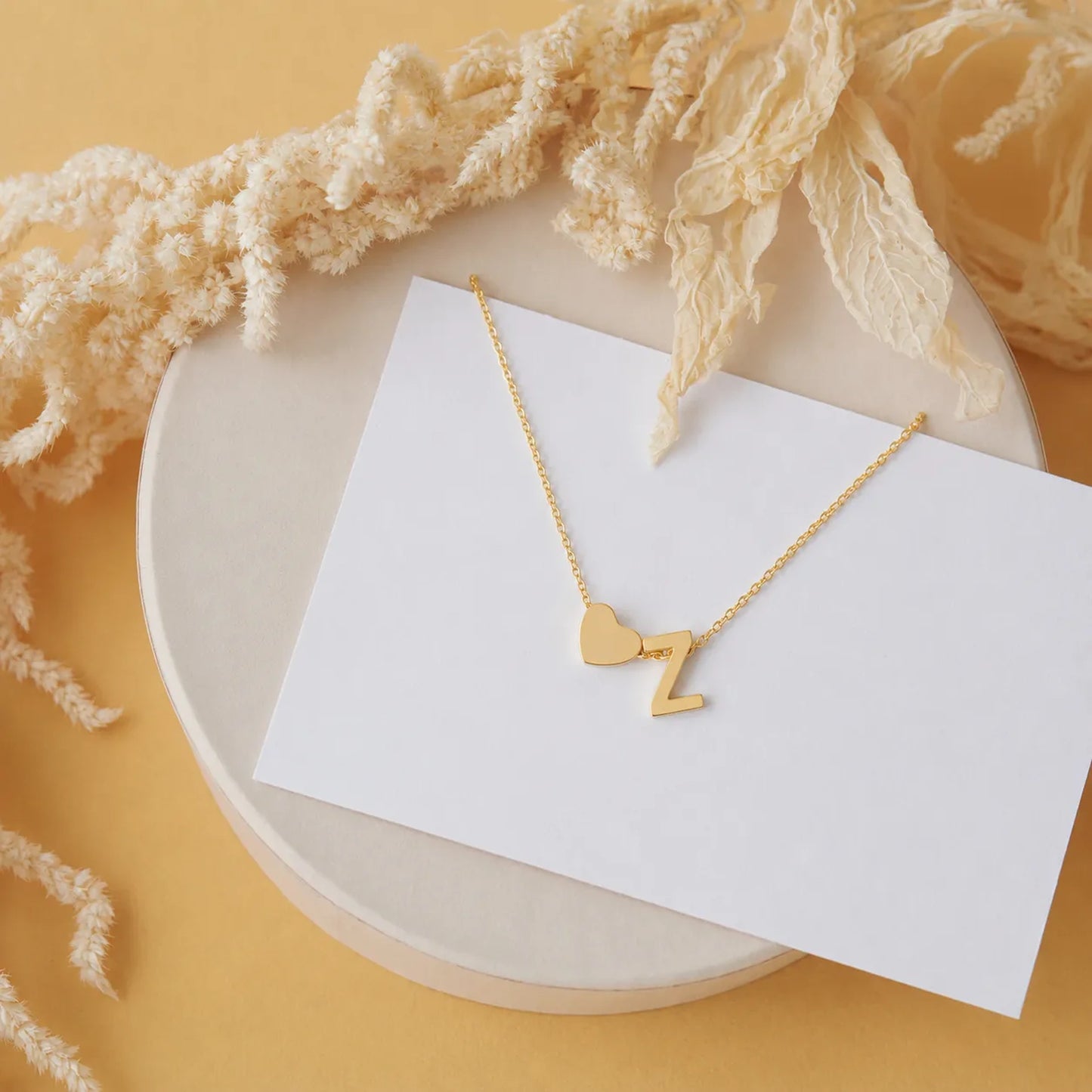 Personalized Heart Initial Necklace