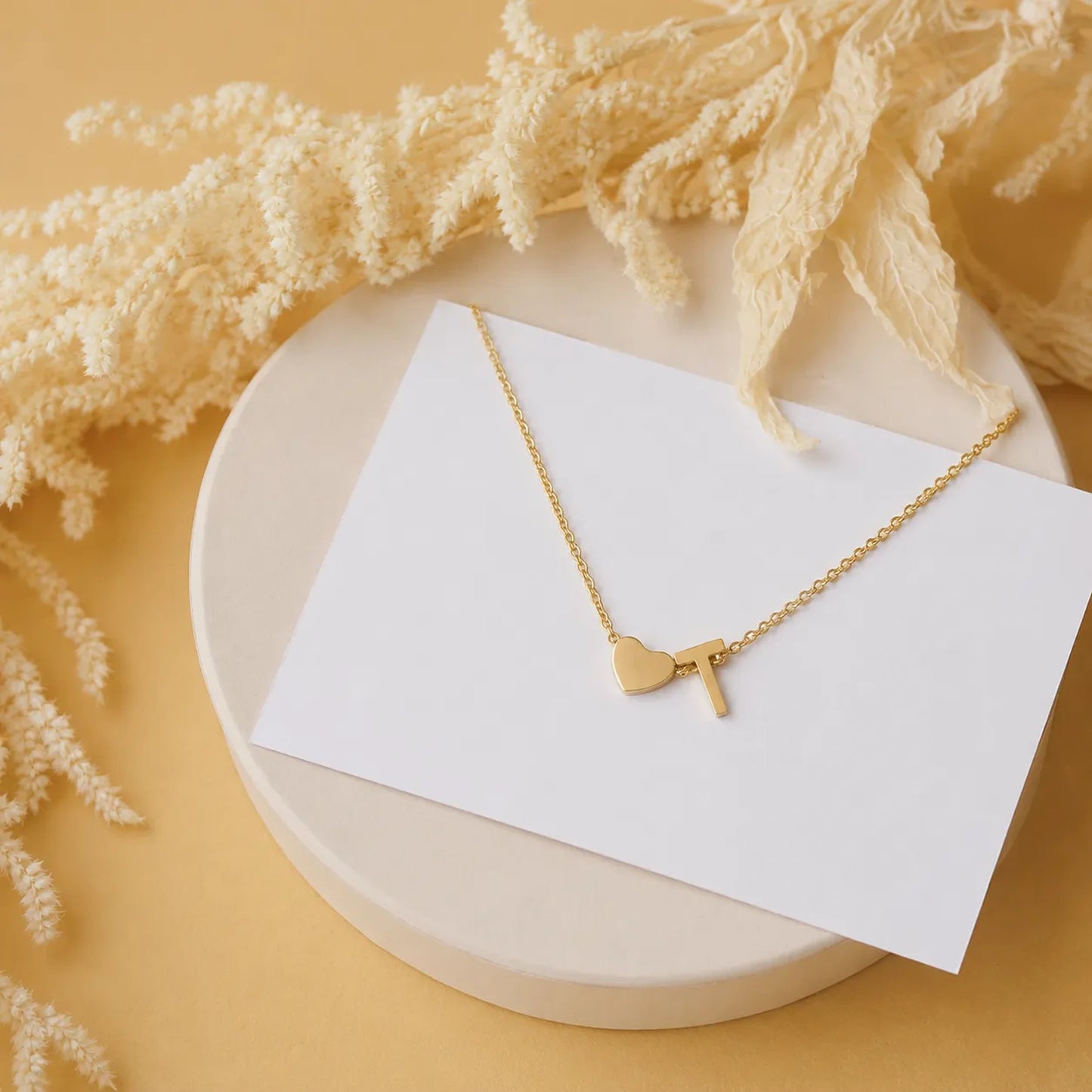 Personalized Heart Initial Necklace
