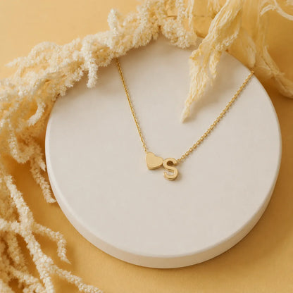 Personalized Heart Initial Necklace