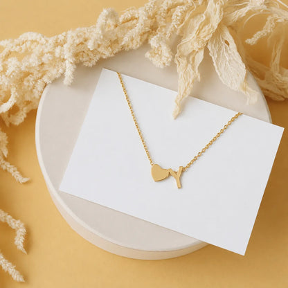 Personalized Heart Initial Necklace