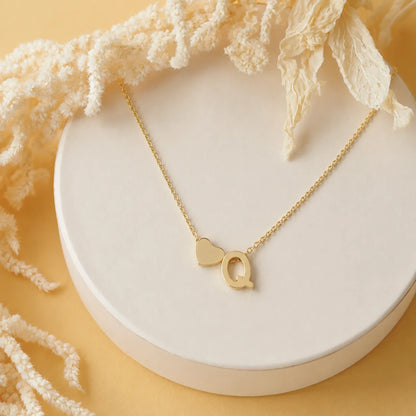 Personalized Heart Initial Necklace